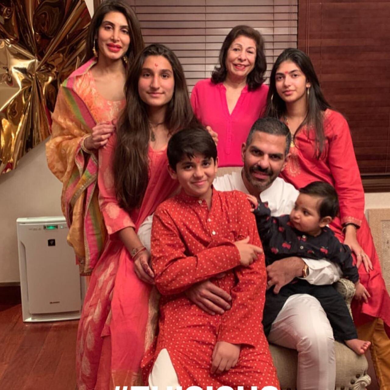 This pic was also shared by Priya during Azarius first Diwali celebrations along with his siblings. The fam-jam looked stunning as they twinned in shades of red for the bash. 